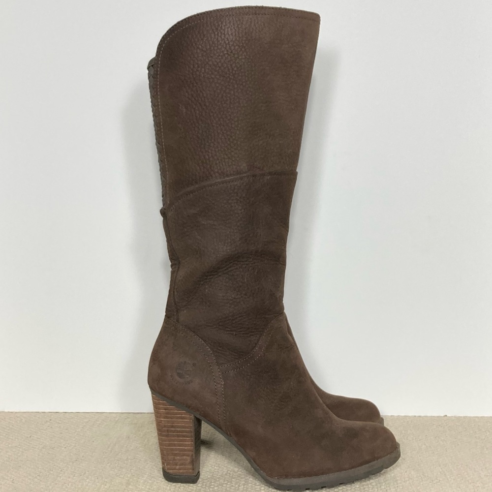 Timberland Womens Brown Suede Earthkeepers Tall Waterproof Heel Boots Size US 7